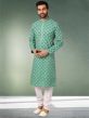 Sea Green Colour Cotton Kurta Pajama For Men.