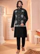 Black Colour Art Silk Fabric Party Wear Kurta Jacket.