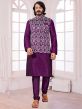 Magenta Colour Art Silk Fabric Designer Kurta Pajama Jacket.