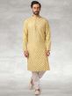 Yellow Colour Cotton Kurta Pajama in Printed Work.