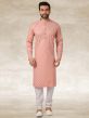 Cotton Kurta Pajama Peach Colour.