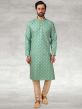 Green Colour Mens Kurta Pajama in Cotton Fabric.