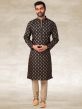 Black Colour Party Wear Kurta Pajama in Cotton Fabric.