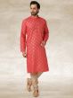 Red Colour Designer Kurta Pajama in Cotton Fabric.