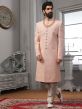 Pink Colour Designer Wedding Sherwani in Lucknowi Fabric.