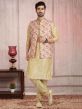 Cream,Golden Colour Banarasi Silk Kurta Pajama Jacket.