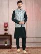 Pista Green Colour Banarasi Silk Fabric Kurta Jacket.