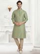 Pista Green Colour Indian Designer Kurta Pajama.