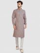 Printed Kurta Pajama For Men Peach Colour in Cotton Fabric.