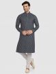 Navy Blue Colour Cotton Fabric Printed Kurta Pajama.