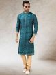 Teal Green Colour Art Silk Kurta Pajama.