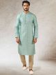 Sky Blue Colour Readymade Kurta Pajama in Art Silk Fabric.