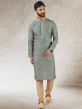 Green Colour Mens Kurta Pajama in Art Silk Fabric.