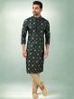 Green Colour Indian Designer Kurta Pajama in Art Silk Fabric.