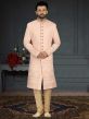 Light Pink Colour Jacquard,Silk Fabric Designer Groom Sherwani.