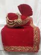 Indian Wedding Turban For Groom Rani,Red Colour Silk Fabric.