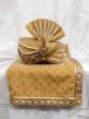 Golden Colour Silk Fabric Groom Sherwani Turban.