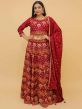 Maroon Colour Wedding Lehenga Choli in Chinon Fabric.