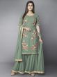 Pista Green Colour Georgette Salwar Kameez.