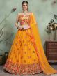 Mustard Yellow Colour Net Fabric Lehenga choli.