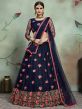 Navy Blue Colour Net Fabric Women Lehenga Choli.