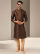 Brown Colour Banarasi Silk Fabric Kurta Pajama.