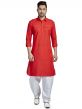 Red Colour Mens Kurta Pajama in Cotton Fabric.