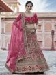 Pink Colour Women Lehenga Choli in Velvet Fabric.