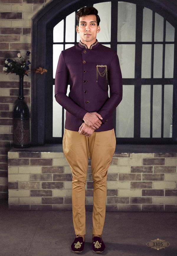 jodhpuri suit wine colour