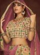 Cream Printed Festive Lehenga Choli With Dupatta