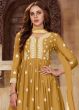 Mustard Yellow Embroidered Palazzo Suit 