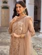 Beige Dori Embroidered Palazzo Style Salwar Suit