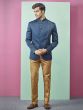Indian Men's Designer Jodhpuri Suit Blue Colour.