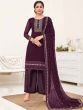 Purple Georgette Suit With Embroidery