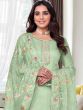 Green Thread Embroidered Suit In Viscose