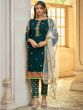 Green Embroidered Georgette Suit With Dupatta