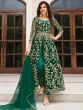 Green Zari Embroidered Slitted Salwar Kameez