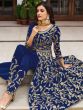 Blue Embroidered Slitted Anarkali Suit