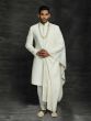 Off White Colour Silk Indian Designer Sherwani.