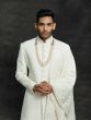 Off White Colour Silk Indian Designer Sherwani.