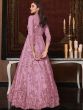 Pink Net Anarkali Style Salwar Suit