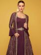 Purple Jacketed Style Anarkali Suit With Dupatta