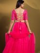 Pink Tiered Bridesmaid Lengha With Dupatta