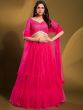 Pink Tiered Bridesmaid Lengha With Dupatta