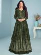 Green Embroidered Anarkali Suit In Georgette