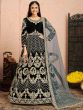 Black Colour Velvet Fabric Anarkali Salwar Kameez.