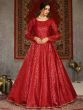 Red Colour Designer Anarkali Salwar Suit in Satin Fabric.