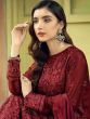 Maroon Thread Embroidered Salwar Kameez In Georgette