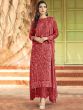 Red Thread Embroidered Georgette Suit With Dupatta