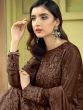 Brown Salwar Kameez With Thread Embroidery